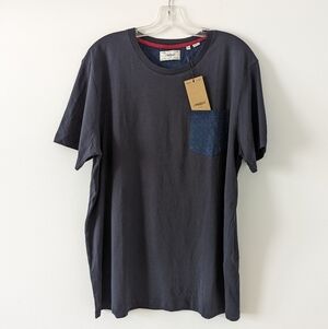 Produkt Men's Dark Navy AOP Cut Tee with Pocket Detail - Size XXL Cotton